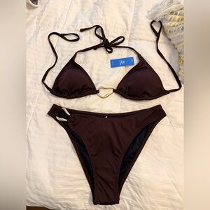 Cupshe Dark Brown Bikini Set